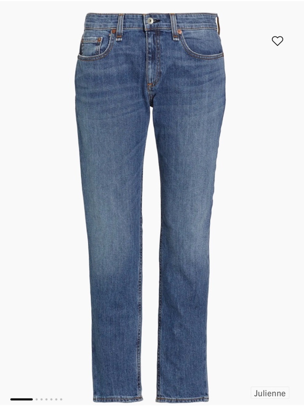 Rag & Bone Women's Dre Low-Rise Slim Boyfriend Jeans Size 27 Medium Dark Wash